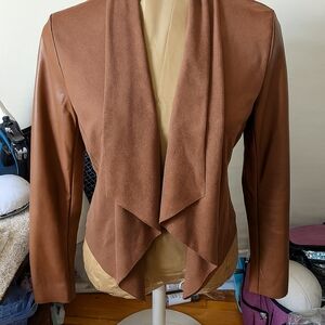Bagatelle - Brown Blazer with Waterfall Front Boho